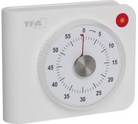 TFA Dostmann Minuteur électronique analogique blanc