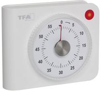 TFA Dostmann Elektronischer Timer Minuteur blanc analogique