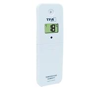 TFA Dostmann Emetteur Thermo-hygro, 30.3239.02, pour thermomètre de Piscine Marbella et Stations météo TFA WLAN, avec écran, Blanc