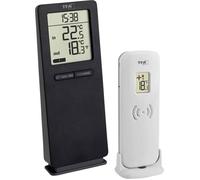 TFA Dostmann Thermomètre Logoneo 30.3071.01, émetteur extérieur, extensible à 3, horloge, noir