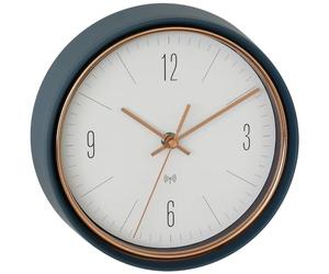 TFA Dostmann Horloge Murale analogique 60.3547.20 avec Horloge Radio-pilotée en métal avec Aiguilles Couleur cuivre Vert pétrole 223 x 70 x 223 mm