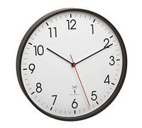 TFA Dostmann Horloge Murale analogique Radio-pilotée, 60.3537.01, avec Cadre métallique, Mouvement Silencieux, avec trotteuse, Noir