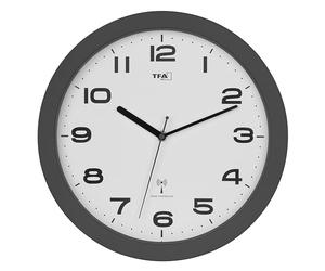 TFA Dostmann Horloge Murale analogique radiocommandée, Style Moderne, 60.3554, sans tic-tac, silencieuse, Horloge de Cuisine, 32 cm de diamètre, à Suspendre, à Piles, Anthracite