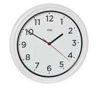 TFA Dostmann Horloge Murale d'extérieur étanche, 60.3078, Horloge d'extérieur, résistante aux UV, à Quartz pour Piscine, terrasse, Jardin, Balcon, diamètre 30,5 cm, Facile à Lire, Blanche