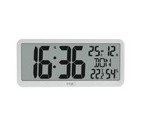 TFA Dostmann Horloge Murale numérique XL avec Climat ambiant, 60.4525, avec température et humidité, Facile à Lire, pour Les Bureaux, Les couloirs, Les Salons, Alzheimer, Fonction Calendrier, Blanche