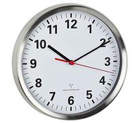 Horloge murale TFA Dostmann 60.3529.02 radiopiloté(e) 22 cm x 4.5 cm aluminium mécanisme d'horloge silencieux, fonctio