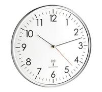TFA Dostmann Horloge murale analogique sans fil, haute précision, radio-réveil, blanc/argent, 60.3514, adaptée à la cuisine, au salon, au bureau ou à l'entrée, 330 x 50 mm