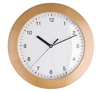 TFA Dostmann Horloge Murale Radio-pilotée, 98.1065, en hêtre, à Suspendre, diamètre 31 cm, comme Horloge de Cuisine, Horloge de Salon, Horloge Design, Marron
