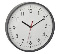 TFA Dostmann Horloge Murale Radio-pilotée analogique 60.3550.01, précision maximale, Moderne, Pendule pour Le Bureau, la Maison, Chambre Enfant, Facile à Lire, Noir