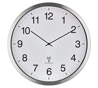 Horloge murale TFA Dostmann 60.3548.02 radiopiloté(e) 508 mm x 65 mm blanc, argent grand écran