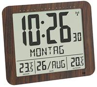 Horloge murale TFA Dostmann 60.4518.08 radiopiloté(e) 248 mm x 25 mm x 206 mm bois