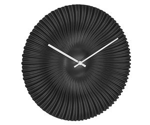 TFA Dostmann Horloge Murale radiocommandée Rokoko, 60.3520.01, analogique, Design Exclusif pour TFA, extravagante, Moderne, Noire Mate