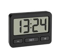 TFA Dostmann Horloge numérique Mini, 60.2035.01, pendulette de Table, Convient également pour la Voiture/Le Camping-Car, pour Les examens et Les Concours, Noir
