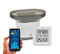 TFA Dostmann Kit de démarrage Pluviomètre et passerelle, 35.8111, pour surveiller en ligne la quantité de pluie, pluviomètre inclus, avec portail online TFA.me, pour le jardin et la maison, blanc