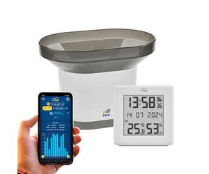 TFA Dostmann Kit de démarrage Pluviomètre et passerelle, 35.8111, pour surveiller en ligne la quantité de pluie, pluviomètre inclus, avec portail online TFA.me, pour le jardin et la maison, blanc