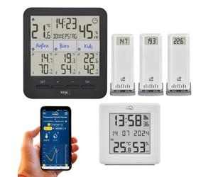 TFA Dostmann Kit de démarrage pour la surveillance du climat intérieur TFA.me ID-01 + Klima@Home2, pour mesurer la température et l'humidité, TFA.me, notification par e-mail, 3 émetteurs inclus