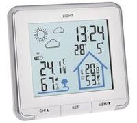 TFA Dostmann Station météo Life sans fils, 35.1153.02, prévisions météo, capteur extérieur inclus, rétro-éclairage, température extérieure et intérieure, pour jardin et maison, blanc