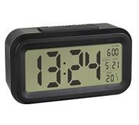 TFA Dostmann Lumio Réveil numérique, 60.2018.01, avec température intérieure, Affichage de l'heure et de la Date, éclairage Nocturne Automatique, écran LCD, Noir