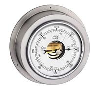 TFA Dostmann Maritim Baromètre analogique 29.4024.54.B pour prévisions météo, Argent, (L) 140 x (l) 59 x (H) 140 mm