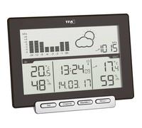 TFA Dostmann Station météo sans Fil Meteo Sens, 35.1139.01, Prévisions météo, Surveillance du Climat intérieur, température extérieure par émetteur, Horloge Radio-pilotée, Noir