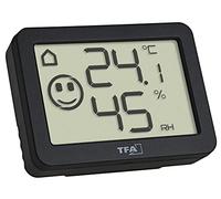 TFA Dostmann Mini thermo-hygromètre numérique, 30.5055.01, mesure la température et l'humidité intérieures, pour la surveillance du climat intérieur, noir