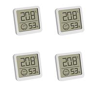 TFA Dostmann Mini Thermométre-hygromètre numérique, set de 4, 30.5053.02.04, température intérieures et humidité dans maison, petit et maniable, à poser/suspendre, blanc