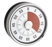 TFA Dostmann Minuteur analogique Puck, 38.1028.10, Minuteur pour œufs, Minuteur de Cuisine, mécanique, à Tourner, magnétique, Gris
