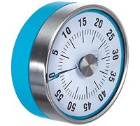 TFA Dostmann Minuteur analogique Puck, 38.1028.20, Minuteur pour œufs, Minuteur de Cuisine, mécanique, à Tourner, magnétique, Bleu