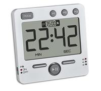 TFA Dostmann Minuteur et chronomètre numérique 99HOURS, 38.2049.02, 3 volumes, minuterie de Cuisine, Table gastrique, avec LED d'avertissement, Fonction mémoire,Blanc