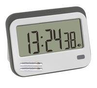 TFA Dostmann Minuteur numérique avec chronomètre et réveil, 38.2052.02, jusqu'à 23 h/59 min/59 s, avec œillet pour lanière, minuteur, avec voyant d'avertissement LED et 2 niveaux de volume, magnétique