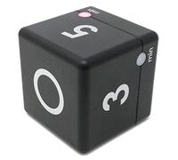 TFA Dostmann Minuteur numérique Cube avec Alarme sonore et LED - 3-5-7-10 Minutes, minuteur réglable à Piles, Pratique pour la Cuisine et Le Bureau, Noir