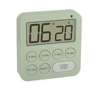 TFA Dostmann Minuteur numérique pour Le Sport/la Cuisine/l'apprentissage, 38.2056, chronomètre Inclus, magnétique, avec 3 Niveaux de Volume, Horloge à œufs, minuterie de Cuisine, Vert