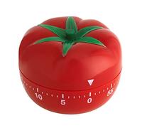 TFA Dostmann Minuteur Tomate 38.1005 – Technique Pomodoro analogique sans piles, à remonter, Rouge