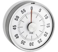 TFA Dostmann Minuteur rond de cuisine blanc TFA