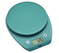 TFA Dostmann MOCHI Balance de cuisine numérique 50.2007.20 avec affichage LCD, calcul du volume pour lait, balance alimentaire, jusqu'à 5 kg, léger, avec tampons en caoutchouc, vert