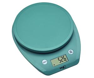 TFA Dostmann MOCHI Balance de cuisine numérique 50.2007.20 avec affichage LCD, calcul du volume pour lait, balance alimentaire, jusqu'à 5 kg, léger, avec tampons en caoutchouc, vert