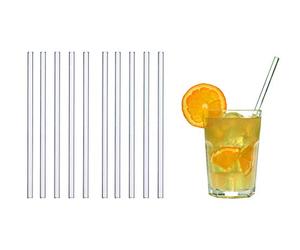TFA Dostmann Pailles en verre GlasWerk Medium, 14.2016.10, réutilisables, 14.2016.10, 10 pièces, lavables au lave-vaisselle, pour long drinks/latte macchiato, avec brosse de nettoyage
