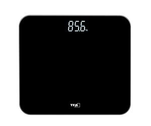 TFA Dostmann Pèse personne numérique rechargeable via USB-C, QUICK STEP, jusqu’à 150 kg, 50.1012, ne nécessite pas de piles, mise en marche et arrêt automatiques, design moderne et fin, couleur noire