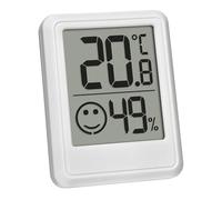 TFA Dostmann Petit hygromètre numérique d'intérieur, 30.5060.02, thermomètre d'ambiance, humidimètre, mesure l'humidité et la température, pour contrôler le climat ambiant, pile incluse, blanc