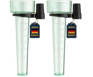 TFA Dostmann Pluviomètre analogique, 47.1013, résistant aux intempéries, pour Le Jardin, mesurer la quantité de Pluie, Vert (Lot de 2)