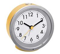 TFA Dostmann Réveil analogique, 60.1034.07, avec Mouvement Sweep Silencieux, avec rétro-éclairage, Alarme de réveil et Fonction Snooze, Jaune