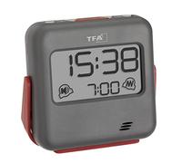 TFA Dostmann Réveil de Voyage numérique Buzz, 60.2031.10, avec Alarme vibrante et Forte tonalité de réveil, idéal pour Les Personnes au Sommeil Profond, avec Verrouillage des Touches, Gris