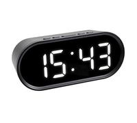TFA Dostmann Réveil numérique avec Chiffres Lumineux LED, température intérieure Incluse, durée du Snooze réglable, Plastique,Noir,(L) 150x(l) 50x(H) 65 mm, Piles 3 x1,5 V AAA(Non incluses)