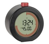 TFA Dostmann Réveil Radio-piloté numérique avec chronomètre et minuterie, 60.2569, avec réglage du Fuseau horaire, Fonction Snooze, idéal pour Le Bureau ou la Salle de ffichage visuel, Noir