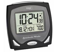 TFA Dostmann Réveil sans fil parlant, idéal pour les malvoyants, 60.2541.01, 12,7 x 12,4 x 68,0 cm, noir, plastique