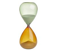 TFA Dostmann Sablier analogique, 18.6010.02.41, durée de Fonctionnement env. 30 Minutes, Horloge de Table, en Verre, Convient comme Objet de décoration, Orange-Vert, Sable