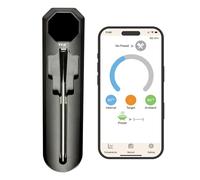 TFA Dostmann SMART BBQ2 Thermomètre à viande cuisine sans fil 100 m, 14.1517, thermomètre pour barbecue, à rôti, avec App, fumoir, four, friteuse à air chaud, lavable au lave-vaisselle, noir