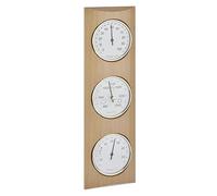 TFA Dostmann Station météo analogique, 20.1028.05, en bois massif, avec baromètre, thermomètre, hygromètre, pour le contrôle du climat intérieur