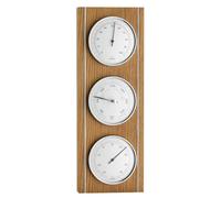 TFA Dostmann Station météo analogique, 20.1091.01, en chêne, baromètre, hygromètre, thermomètre, pour contrôler la température ambiante, brun