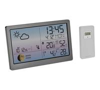 TFA Dostmann Station météo Intérieur Extérieur sans Fil avec capteur, LUNA SKY, 35.1169, température et humidité, Phase de Lune, écran Couleur, Alarme de température extérieure, Gris